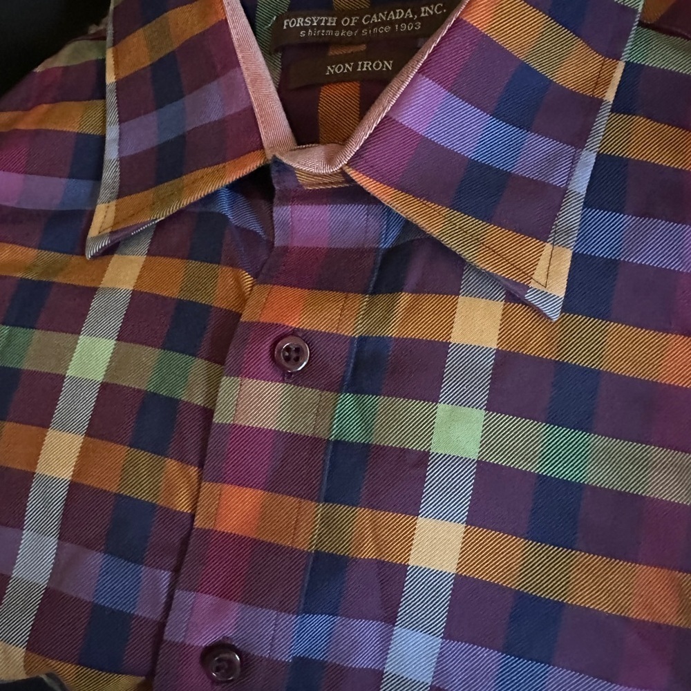 Forsyth Of Canada No Iron XL Long Sleeved Button Casual Shirt - Picture 2 of 3